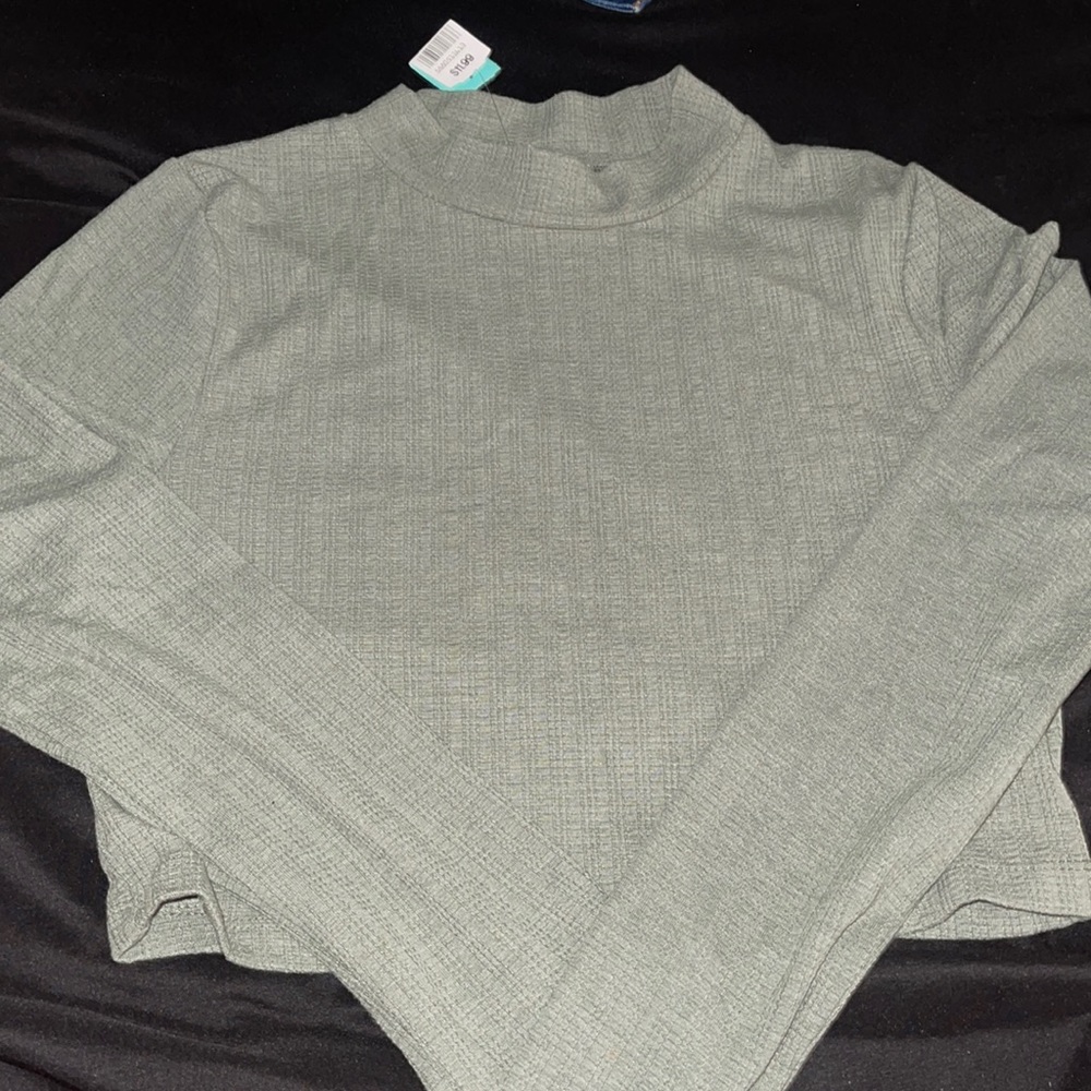 Little mint green long sleeve crop